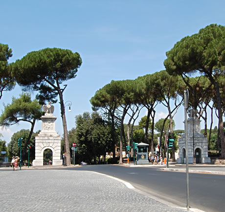 Der Zugang zum Villa Borghese Park Rom foto