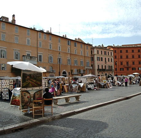 Strassen Artisten in Piazza Navona Rom foto