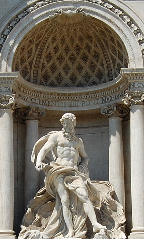 Ocean god statue at Trevi fountain photo