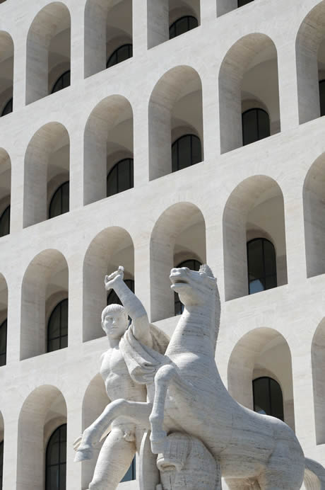 Palazzo della Civilta italiana an icon of fascist architecture in Rome photo