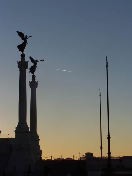 Piazza Venezia after the sunset in Rome photo