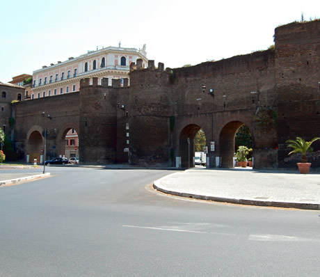 Pinciana gate and the aurelian walls of Rome photo