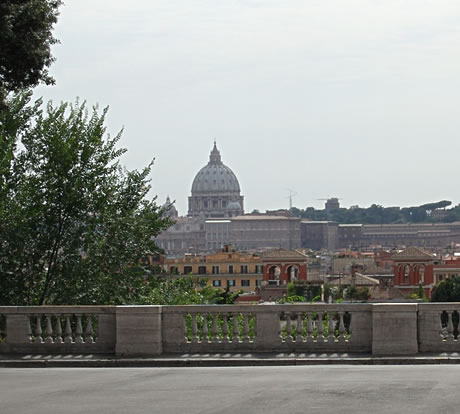 Saint Peters basilica seen from Pincio terrace photo