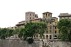 Buildings Along The Tiber River Shores At Rome