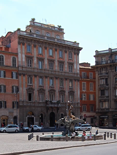 Tritons fountain in Barberini square at Rome photo