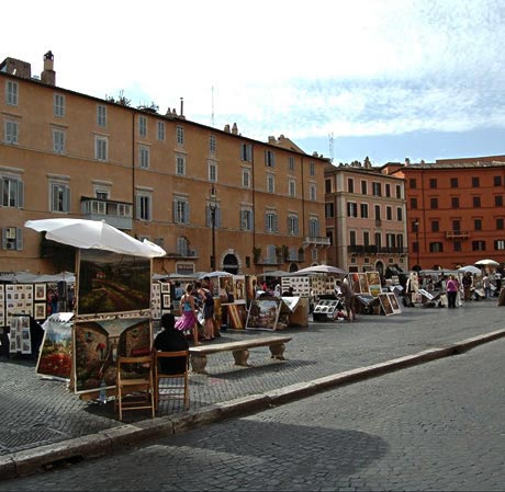 Artisti di strada a Piazza Navona foto