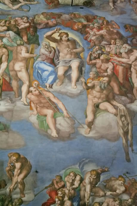 Il Giudizio Universale di Michelangelo nella Cappella Sistina in Vaticano foto